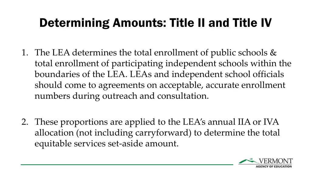 determining amounts title ii and title iv 2