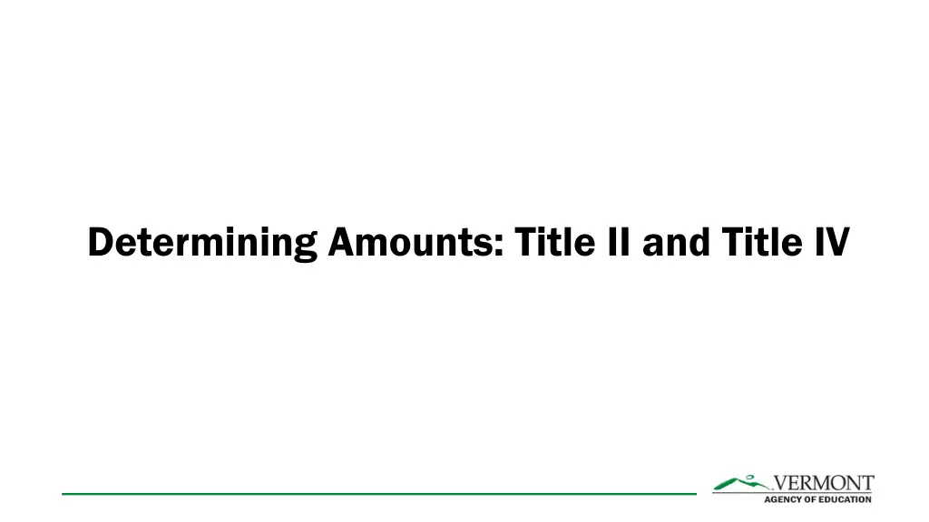 determining amounts title ii and title iv