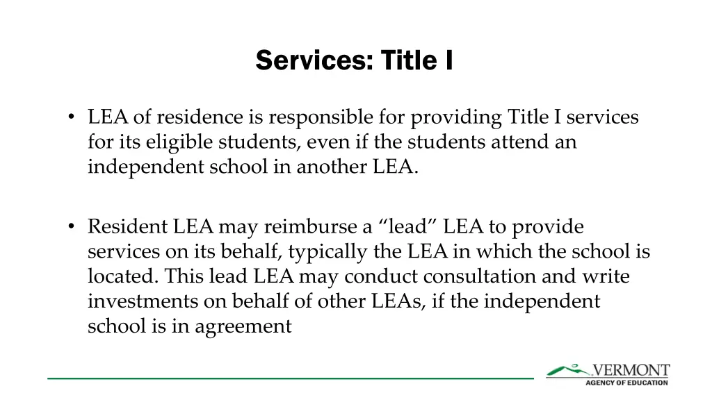 services title i 1