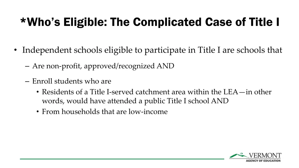 who s eligible the complicated case of title i