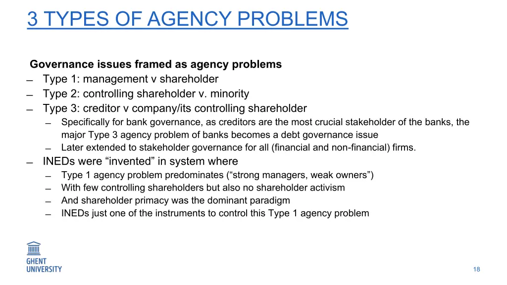 3 types of agency problems