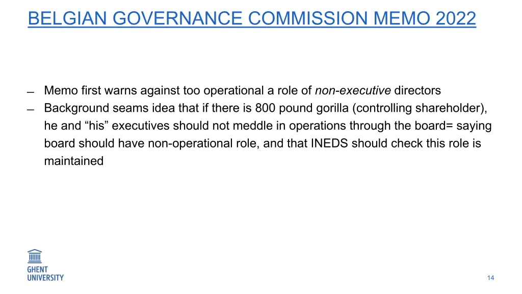 belgian governance commission memo 2022 1