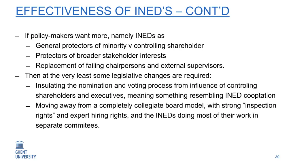 effectiveness of ined s cont d