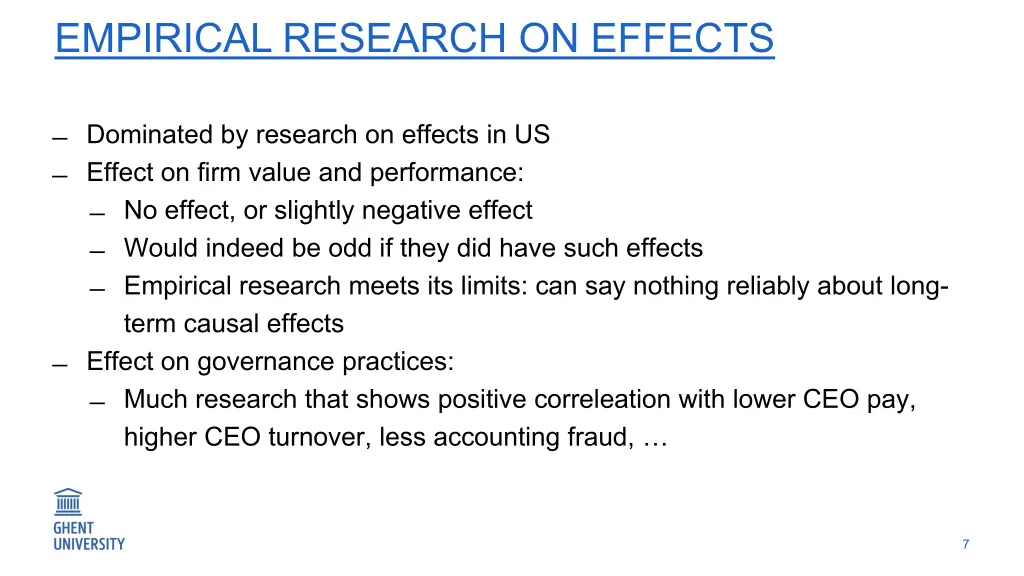 empirical research on effects