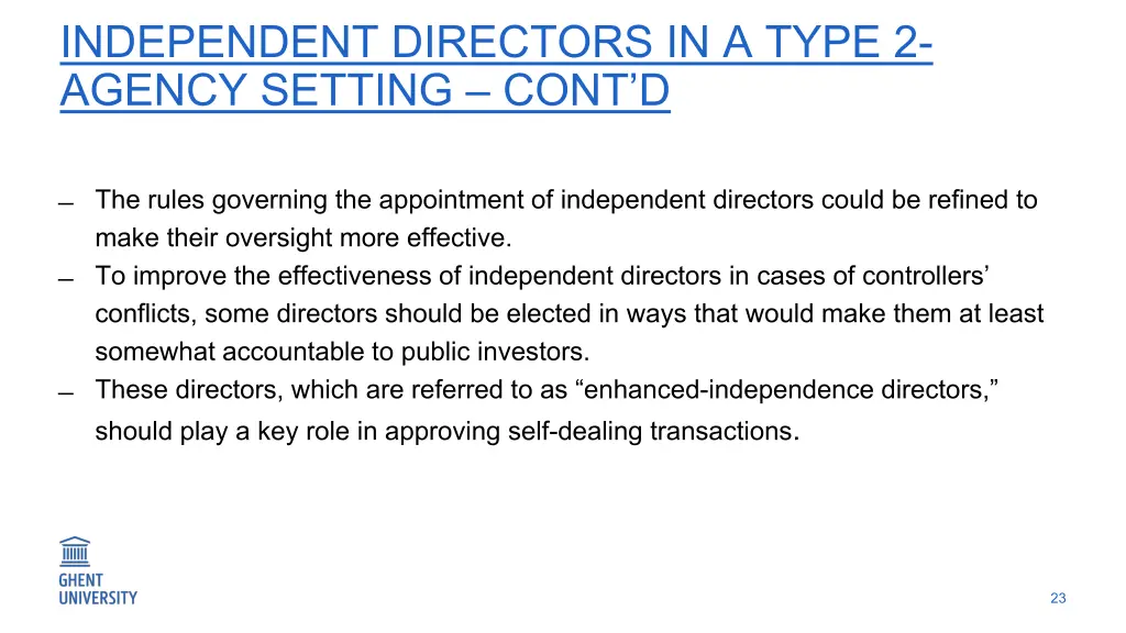 independent directors in a type 2 agency setting 1