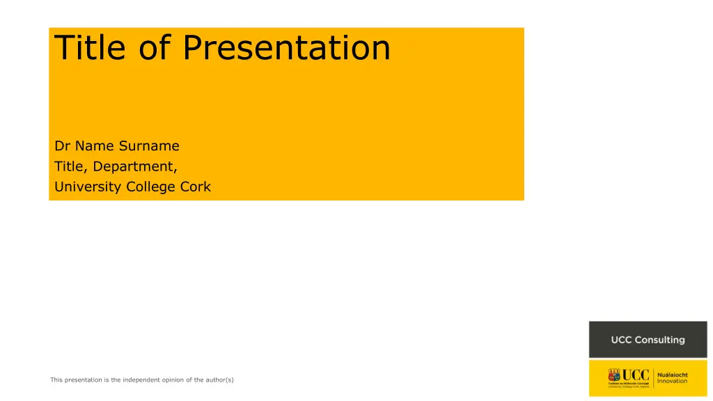 title of presentation