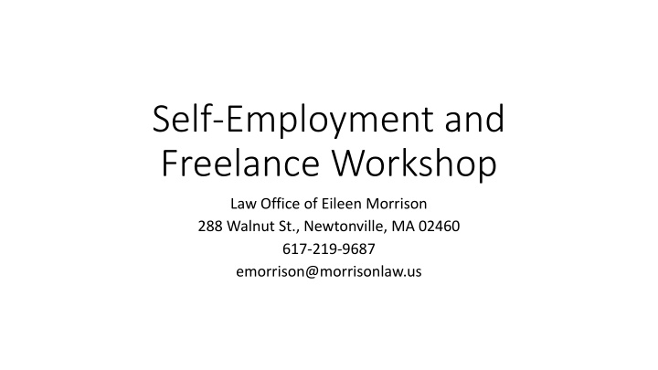 self employment and freelance workshop