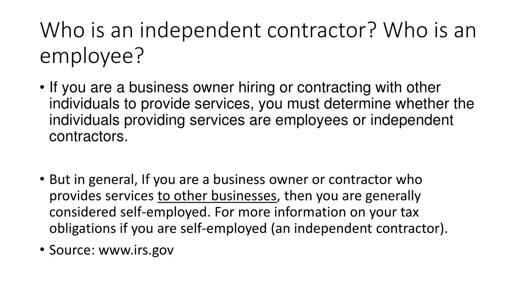 who is an independent contractor 1