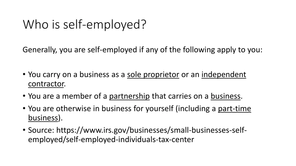 who is self employed