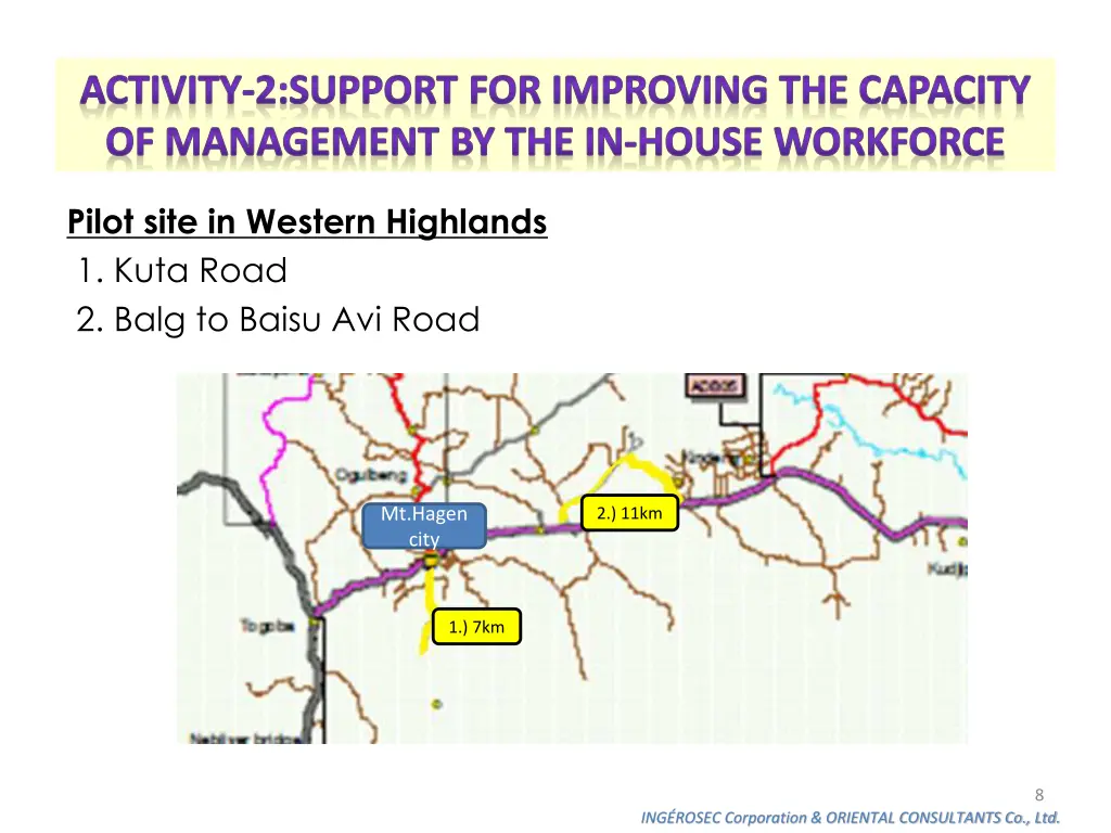 activity 2 support for improving the capacity 3