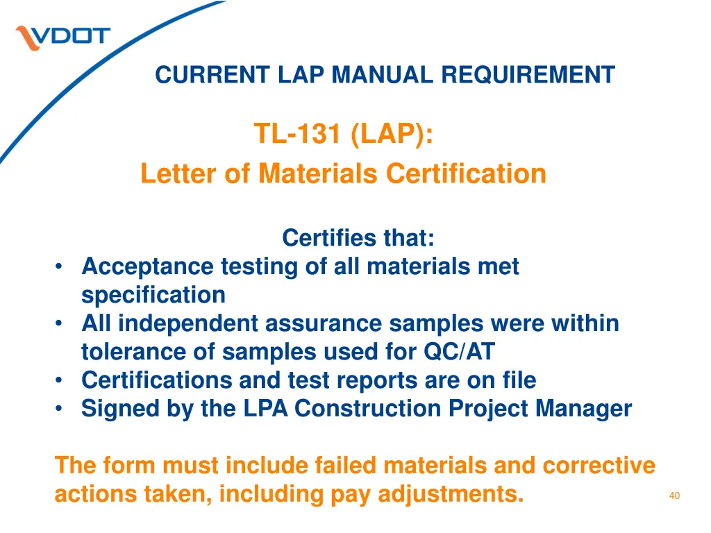 current lap manual requirement