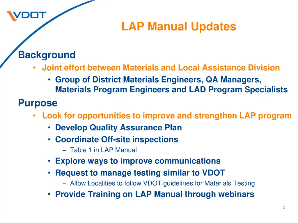 lap manual updates