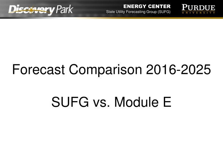 energy center state utility forecasting group sufg