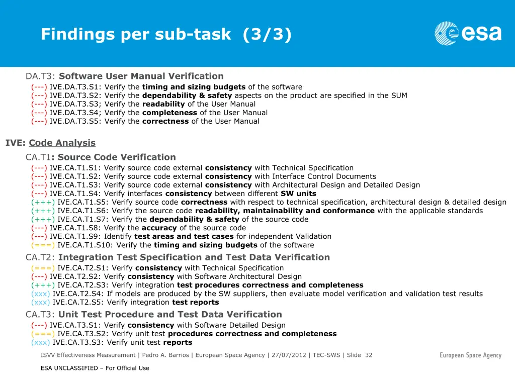 findings per sub task 3 3