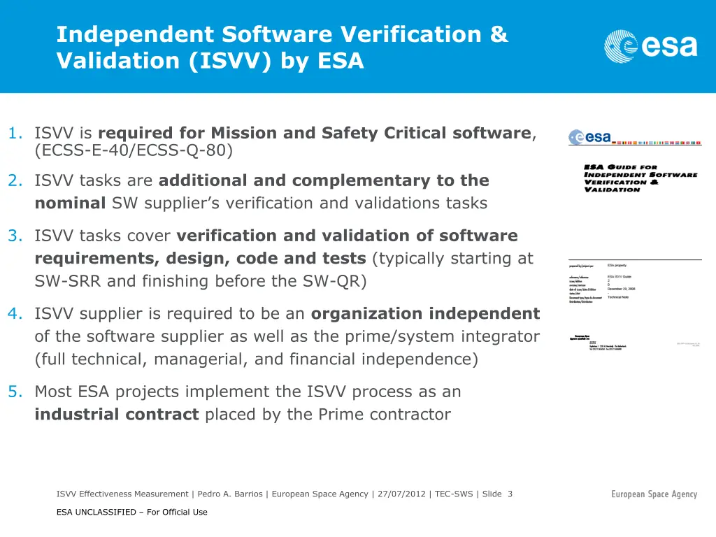 independent software verification validation isvv