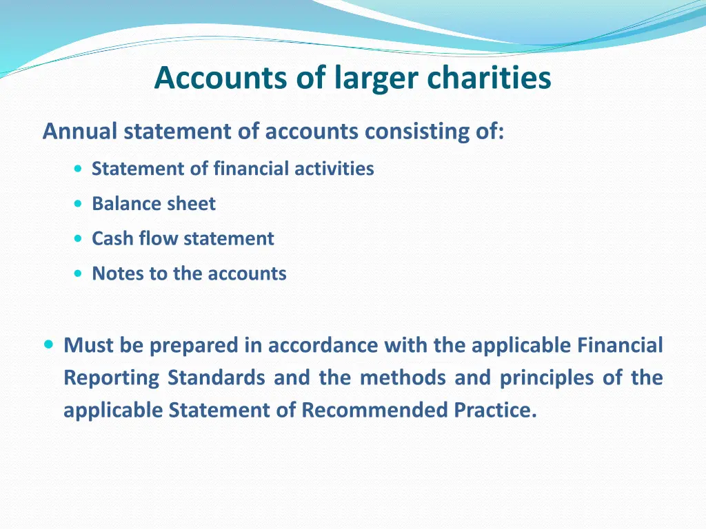 accounts of larger charities