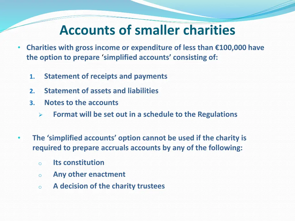 accounts of smaller charities