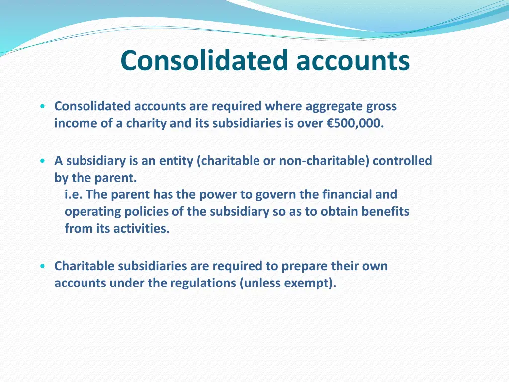 consolidated accounts