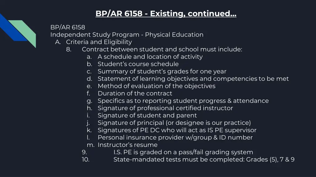 bp ar 6158 existing continued