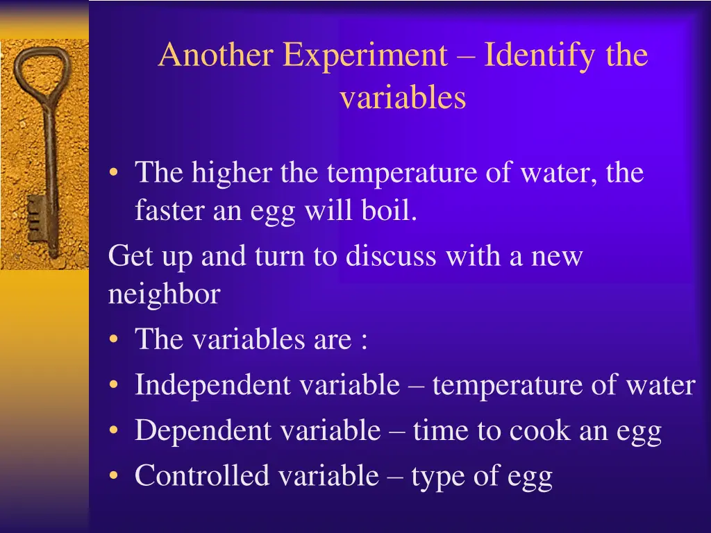 another experiment identify the variables