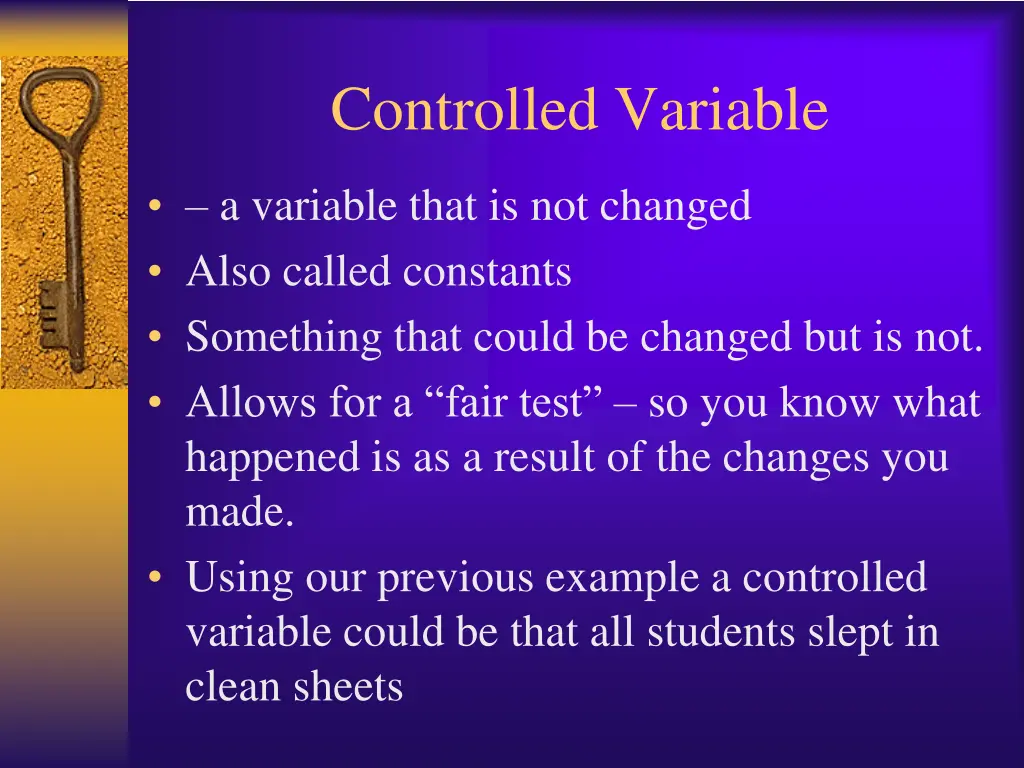 controlled variable