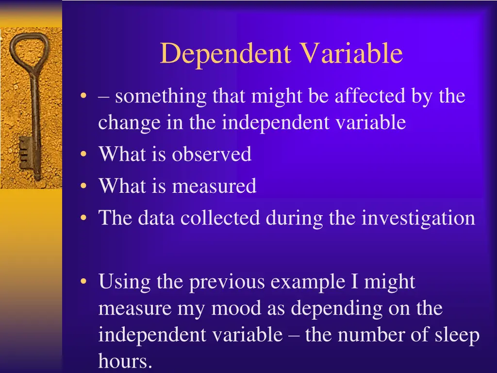 dependent variable