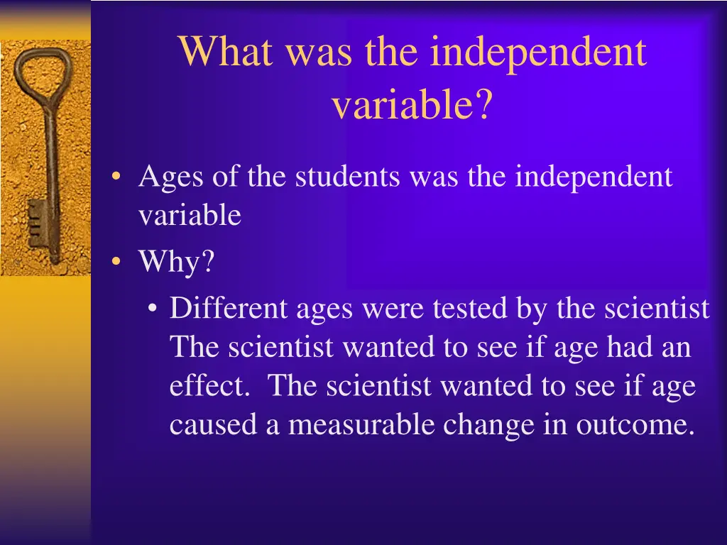 what was the independent variable