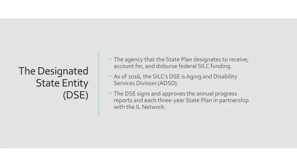 the agency that the state plan designates