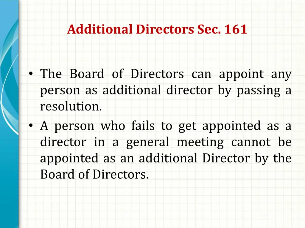 additional directors sec 161