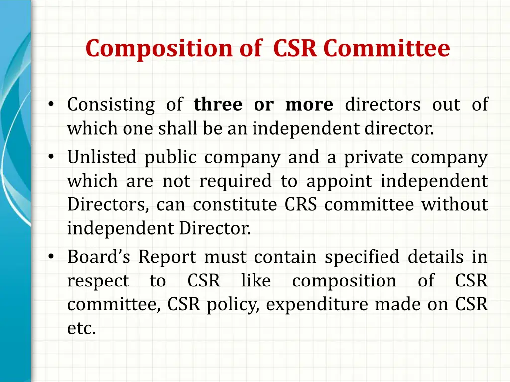 composition of csr committee