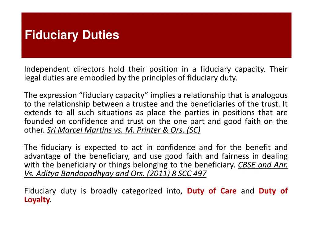 fiduciary duties