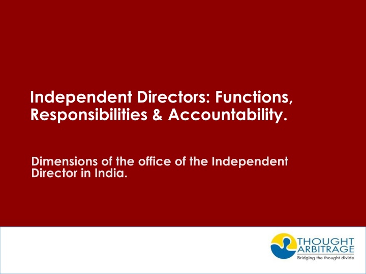 independent directors functions responsibilities