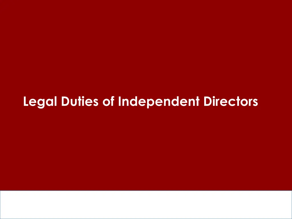 legal duties of independent directors