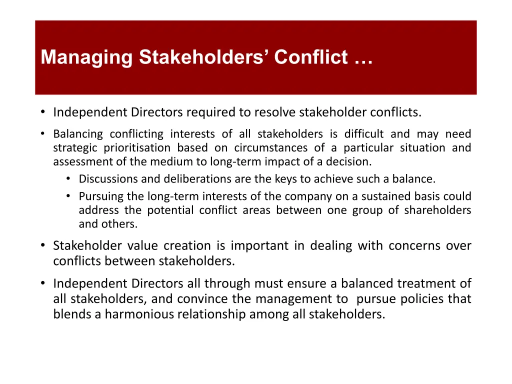 managing stakeholders conflict