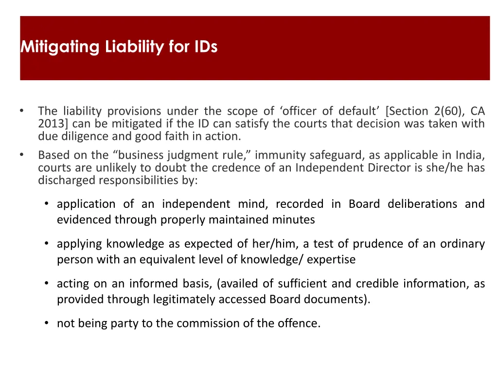 mitigating liability for ids