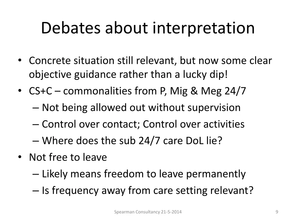 debates about interpretation