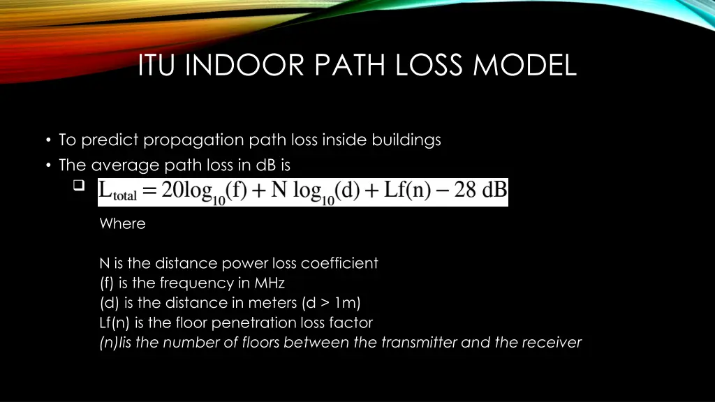 itu indoor path loss model