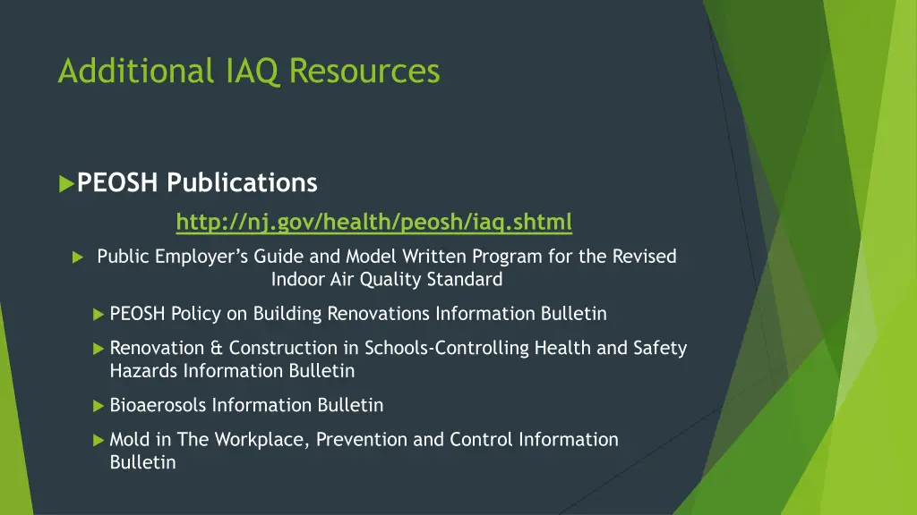 additional iaq resources