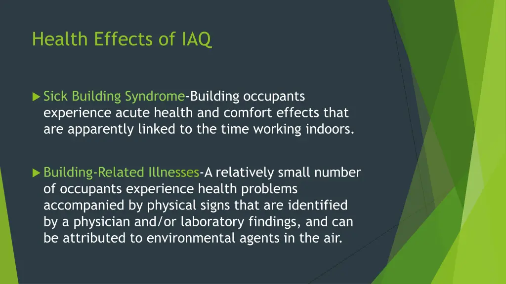 health effects of iaq 1