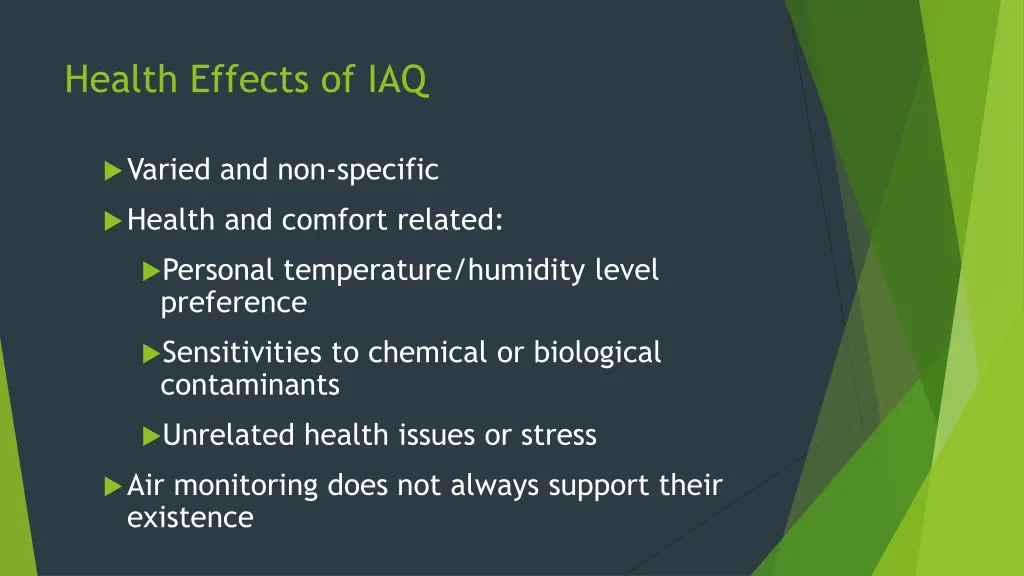 health effects of iaq