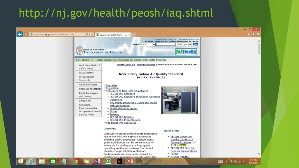 http nj gov health peosh iaq shtml