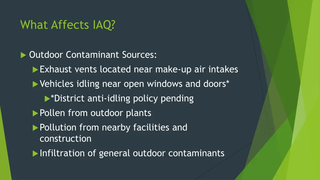 what affects iaq 3