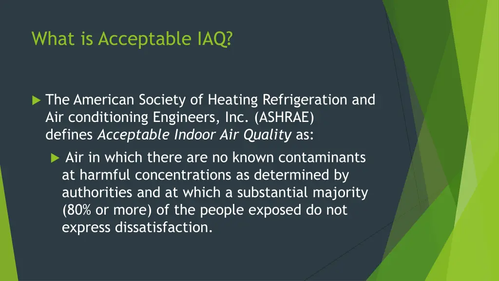 what is acceptable iaq