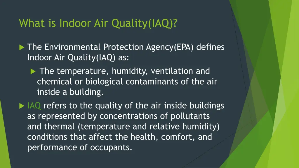 what is indoor air quality iaq