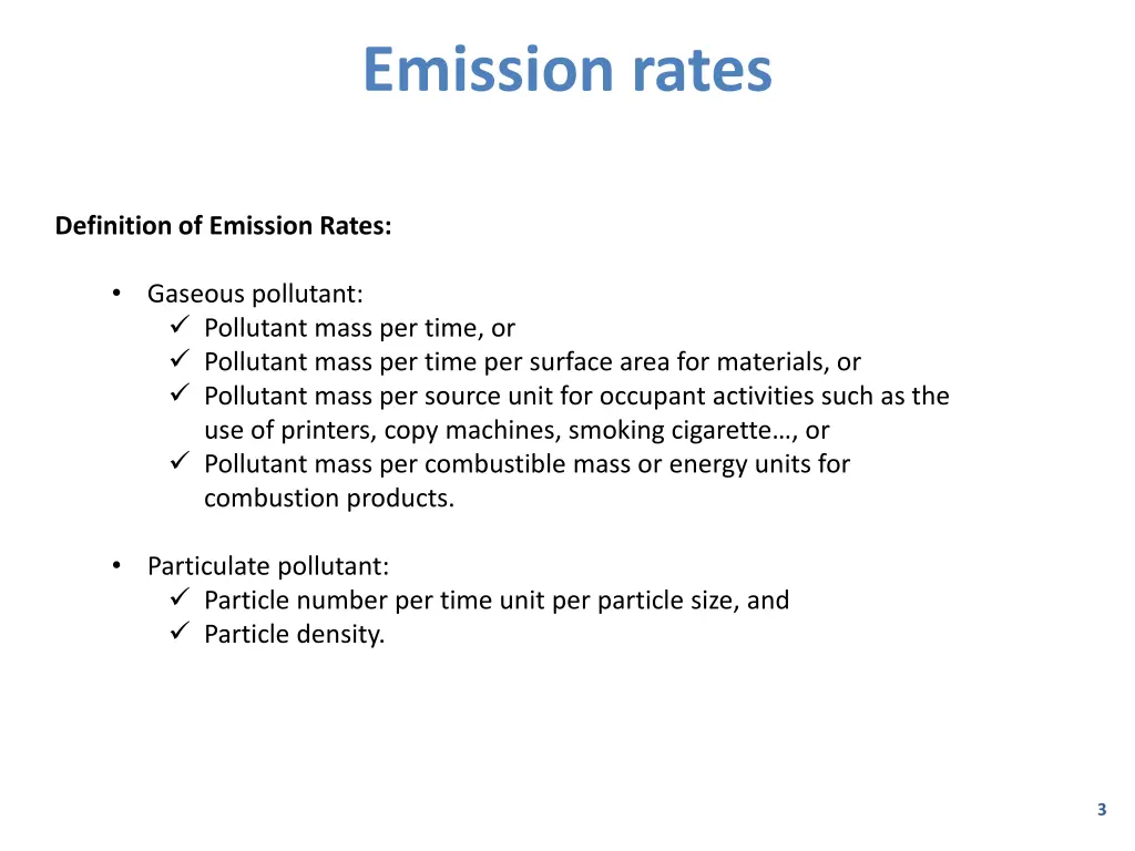 emission rates