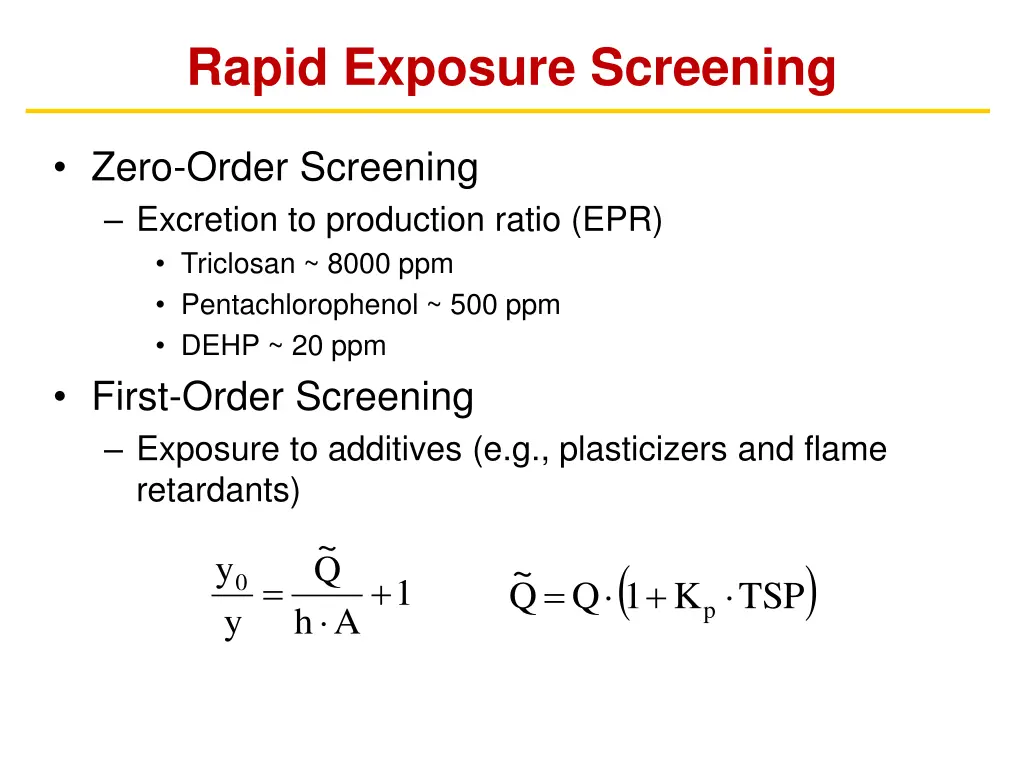 rapid exposure screening