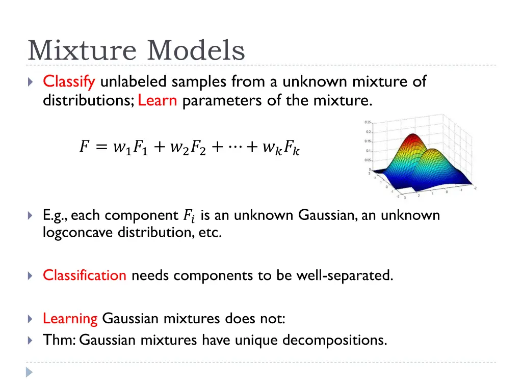 mixture models classify unlabeled samples from