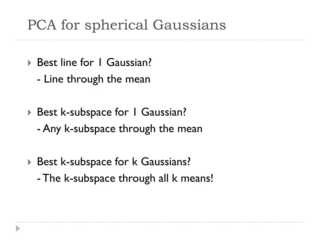 pca for spherical gaussians