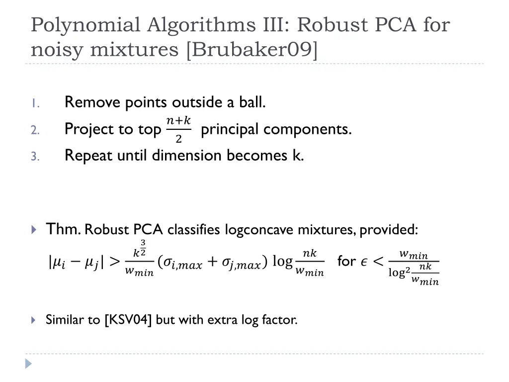 polynomial algorithms iii robust pca for noisy