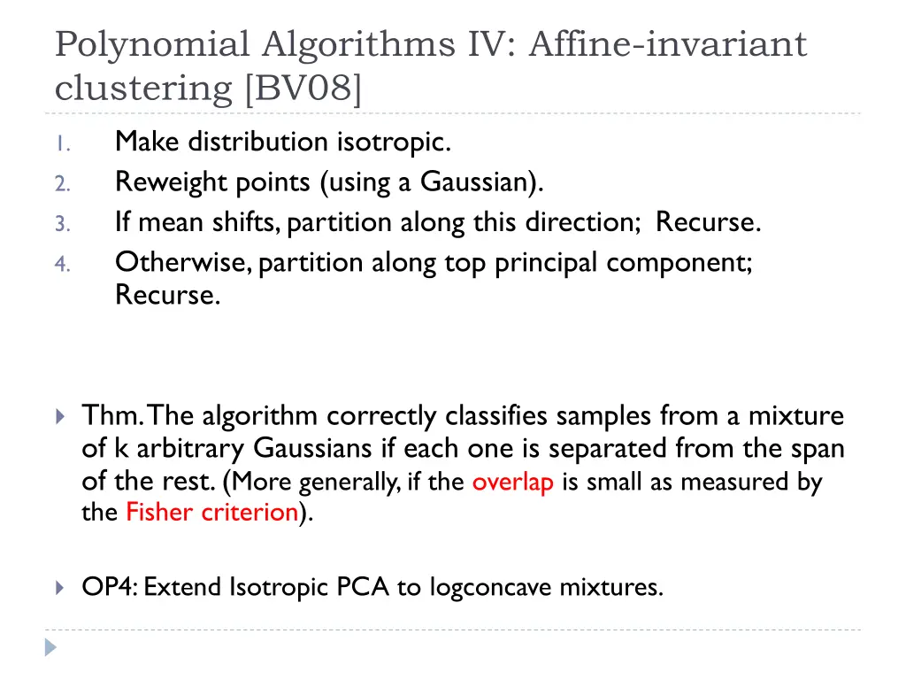 polynomial algorithms iv affine invariant